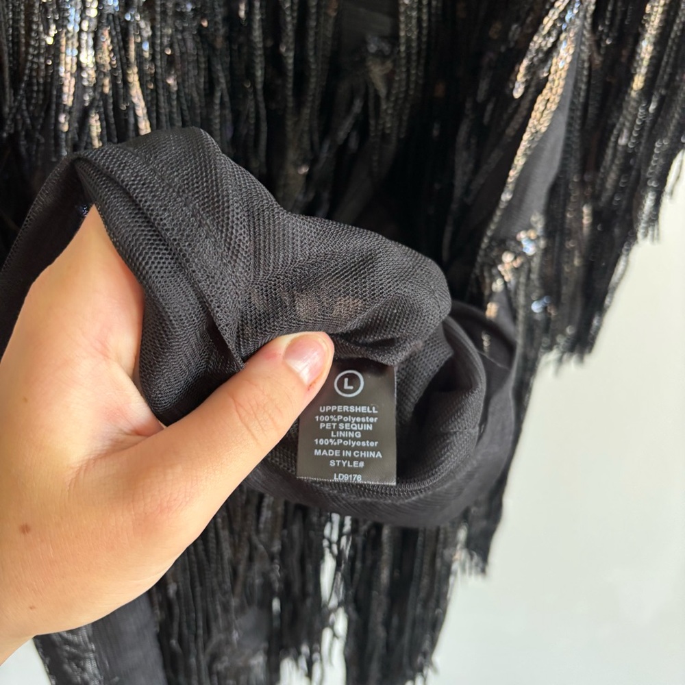 Fashion nova black Selena sequin fringe mini dress - Picture 9 of 9